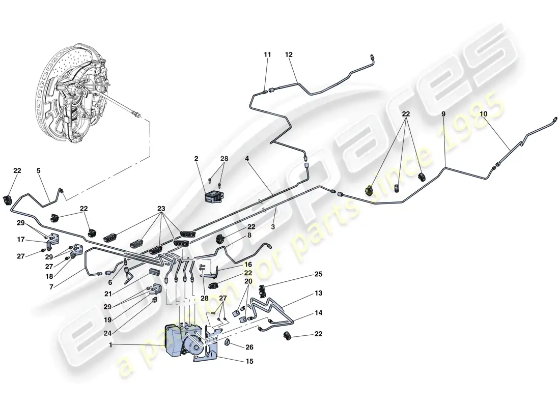 ferrari laferrari aperta (usa) brake system diagrama de piezas