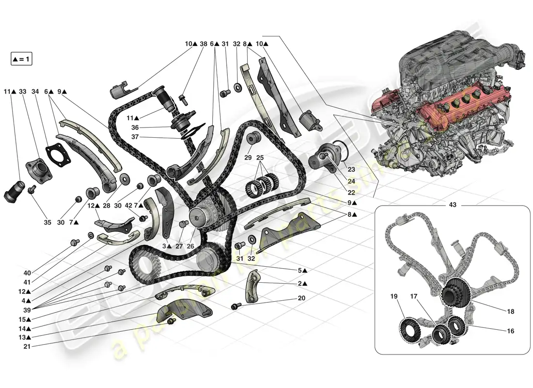 ferrari laferrari (europe) sistema de tiempo - conducción diagrama de piezas
