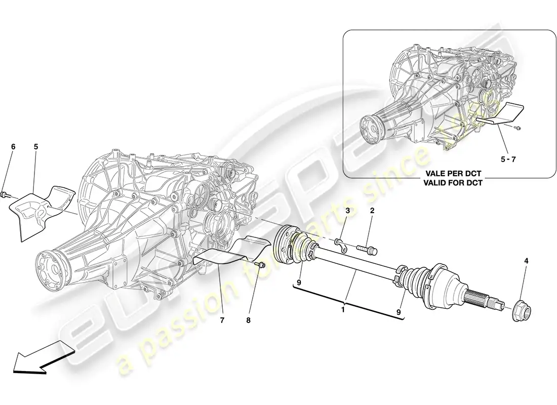 ferrari california (europe) ejes diferencial y eje trasero diagrama de piezas