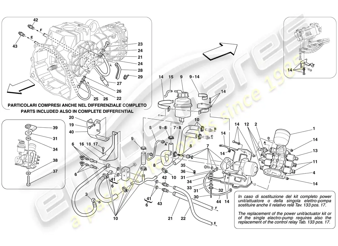 ferrari f430 scuderia (europe) power unit and tank diagrama de piezas