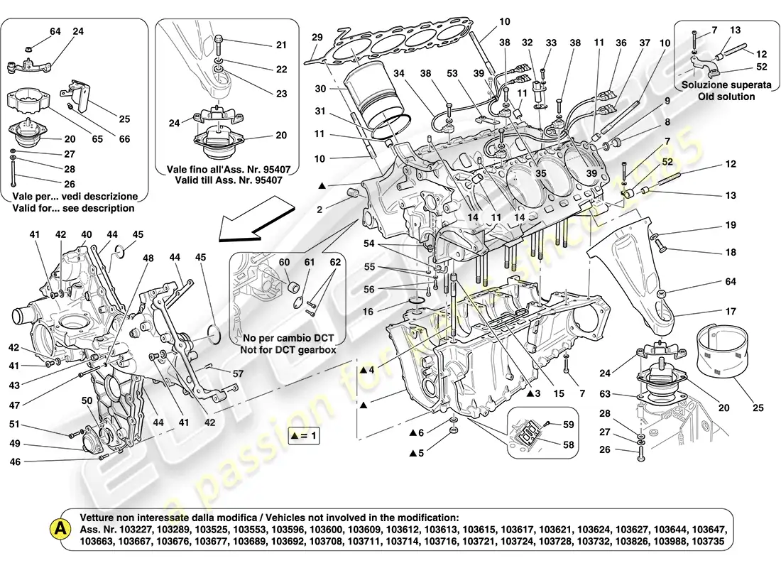 ferrari california (europe) crankcase diagrama de piezas
