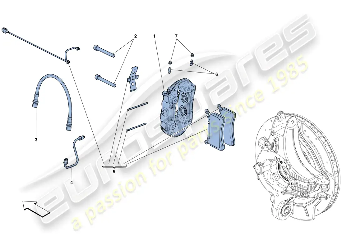 ferrari gtc4 lusso (europe) pinzas de freno trasero diagrama de piezas