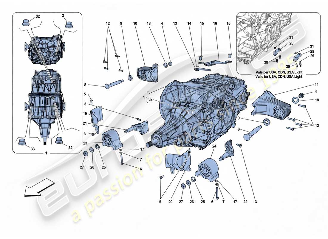 ferrari 812 superfast caja de cambios diagrama de piezas