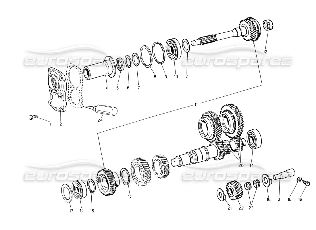 maserati 418 / 4.24v / 430 diagrama de piezas de la caja de cambios, eje secundario zf