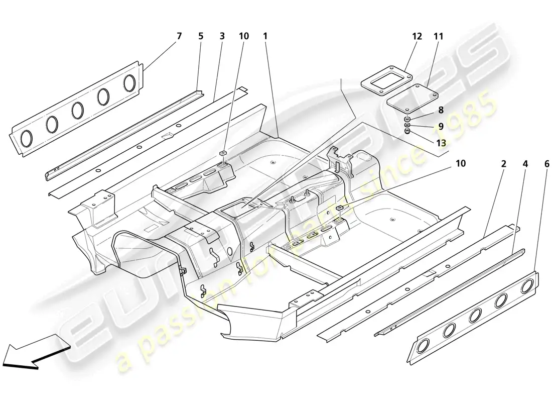maserati trofeo estructura frontal diagrama de piezas