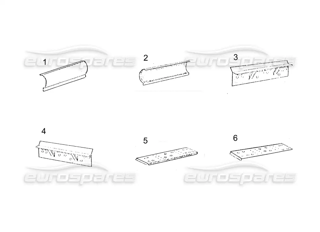 ferrari 250 gt (coachwork) piezas del chasis (continuación) diagrama de piezas