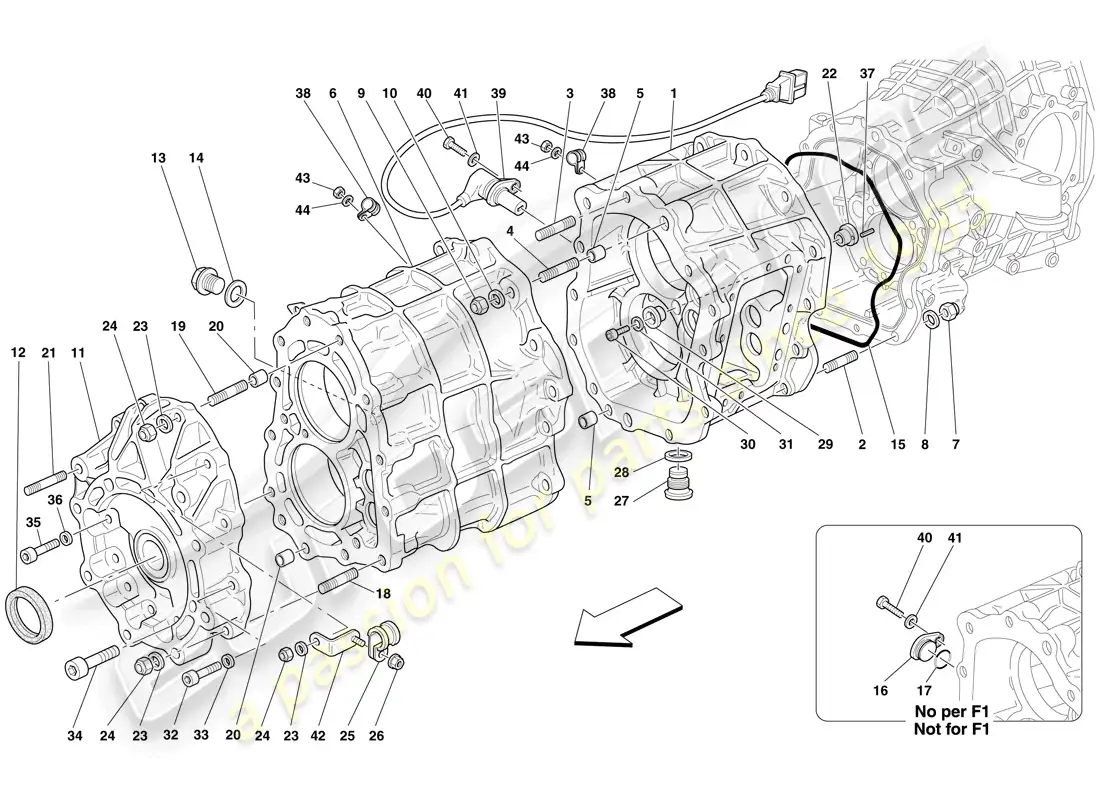 ferrari 599 gtb fiorano (europe) caja de cambios diagrama de piezas