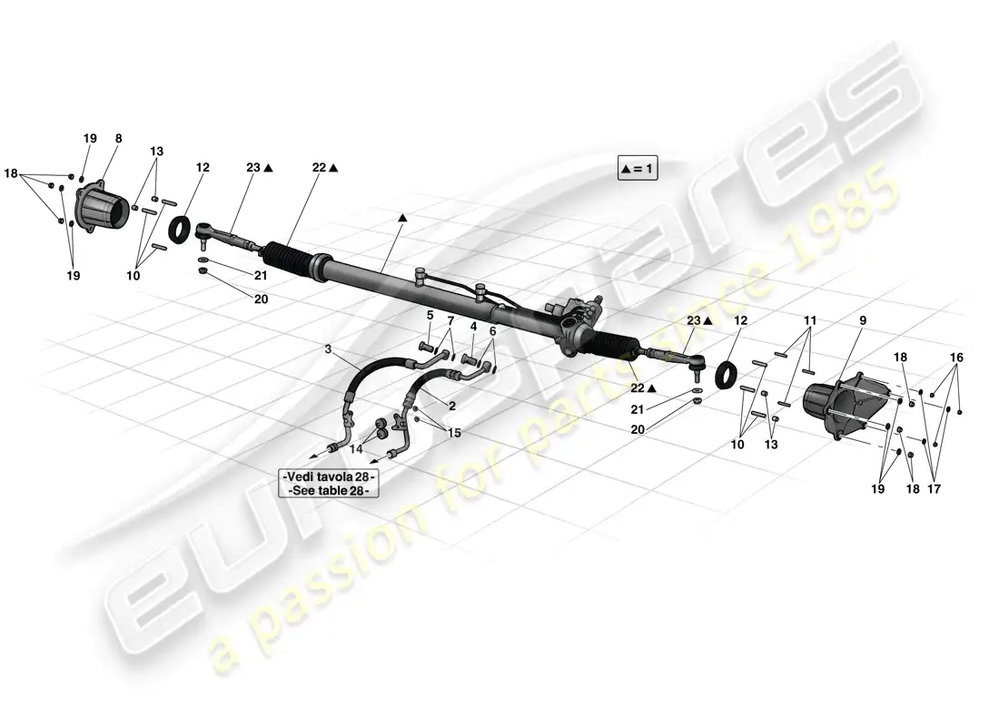 ferrari laferrari (usa) caja de dirección asistida hidráulica diagrama de piezas