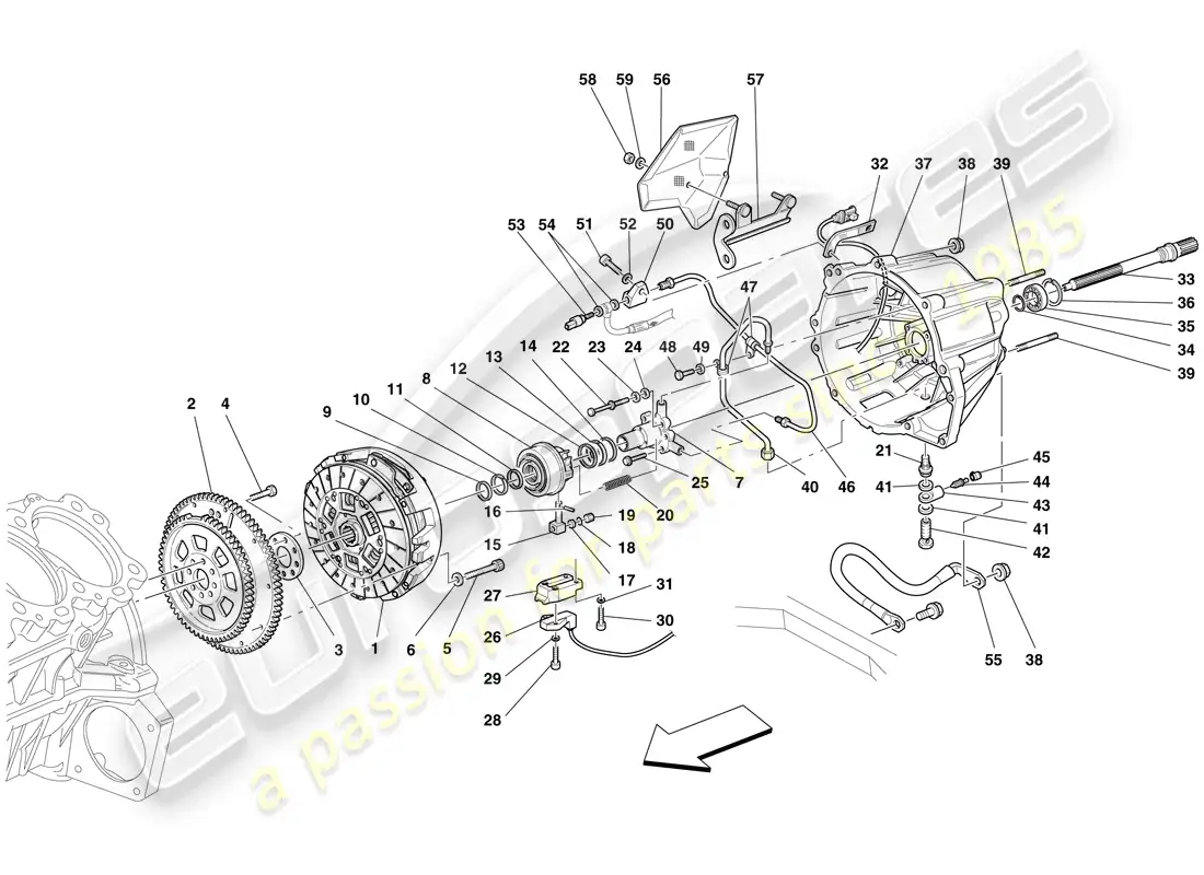 ferrari 599 sa aperta (europe) embrague y controles diagrama de piezas