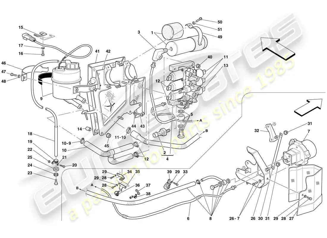ferrari 599 gtb fiorano (europe) power unit and tank diagrama de piezas