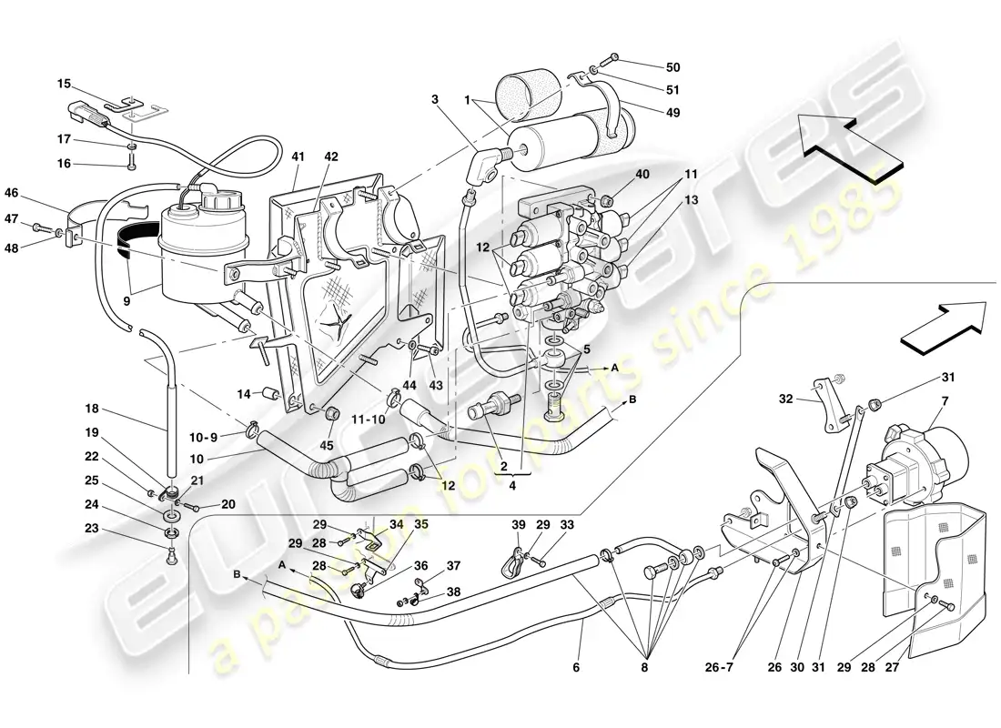 ferrari 599 gto (europe) power unit and tank diagrama de piezas