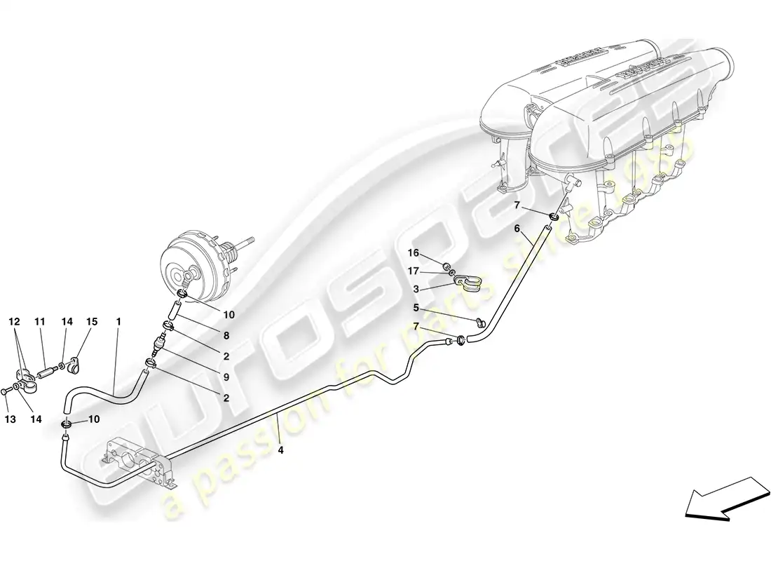 ferrari f430 coupe (rhd) sistema de dirección asistida diagrama de piezas