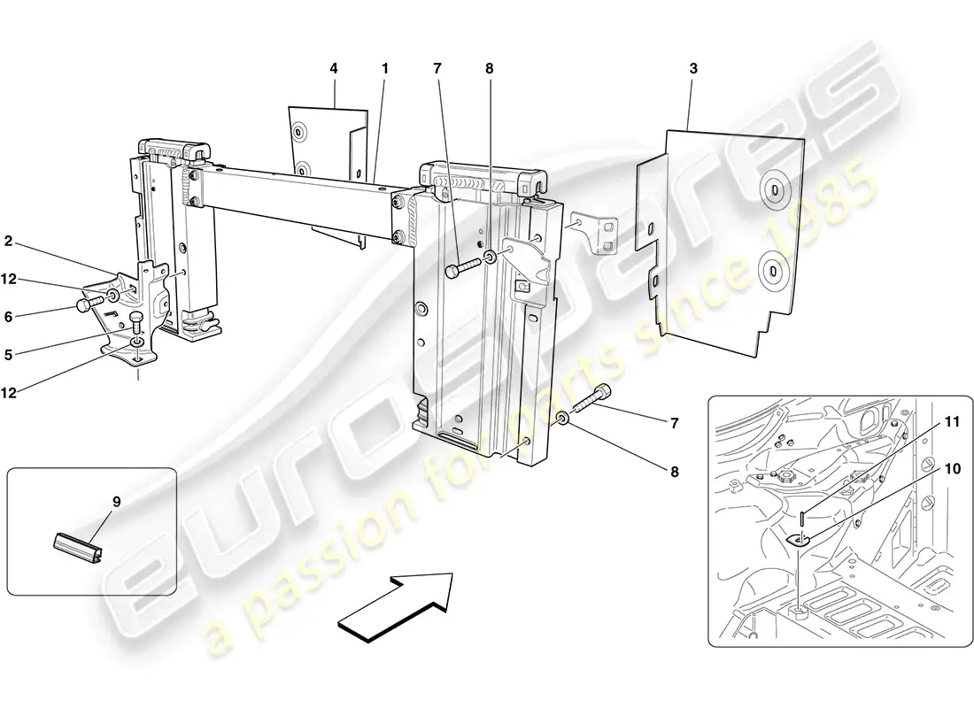 ferrari california (europe) techo eléctrico: antivuelco y accesorios diagrama de piezas