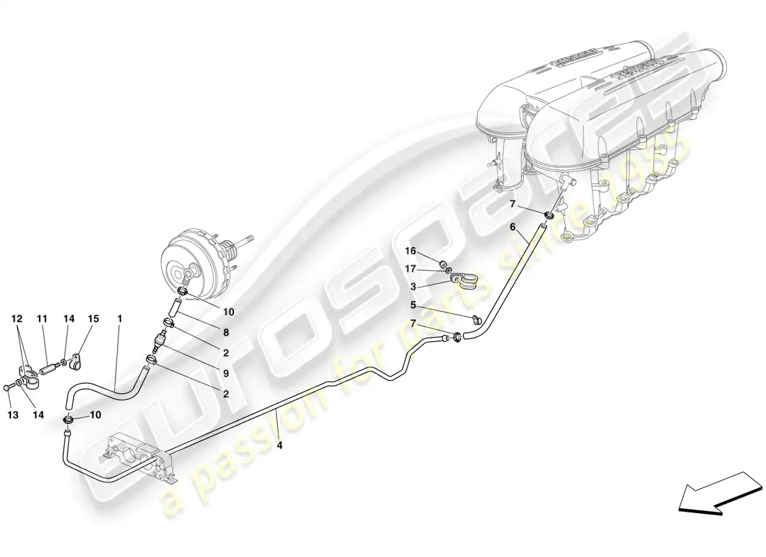 ferrari f430 scuderia spider 16m (rhd) sistema de dirección asistida diagrama de piezas