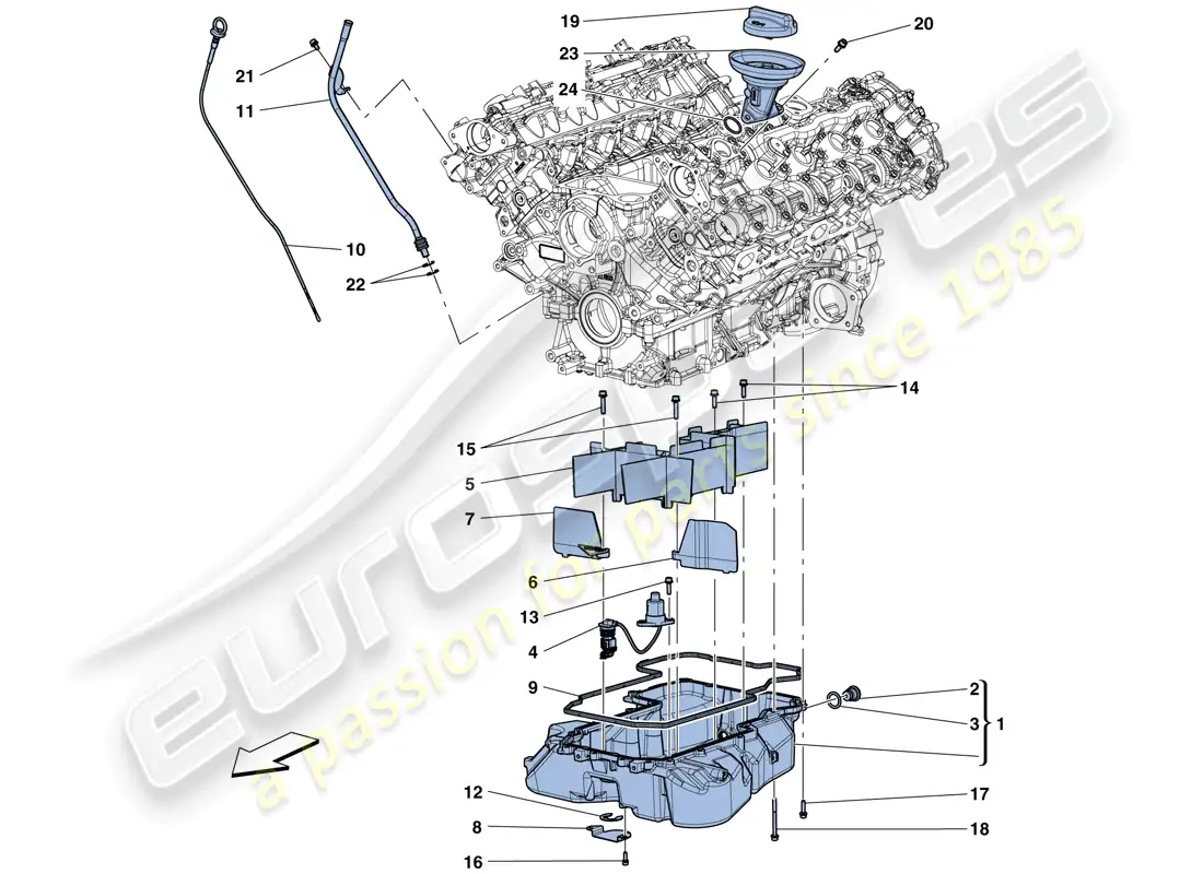 ferrari gtc4 lusso t (rhd) lubricación: circuito y recogida diagrama de piezas