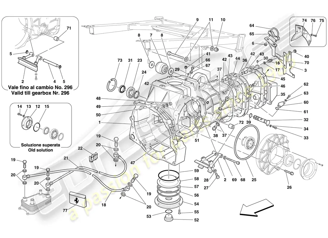 ferrari f430 spider (rhd) gearbox - covers diagrama de piezas