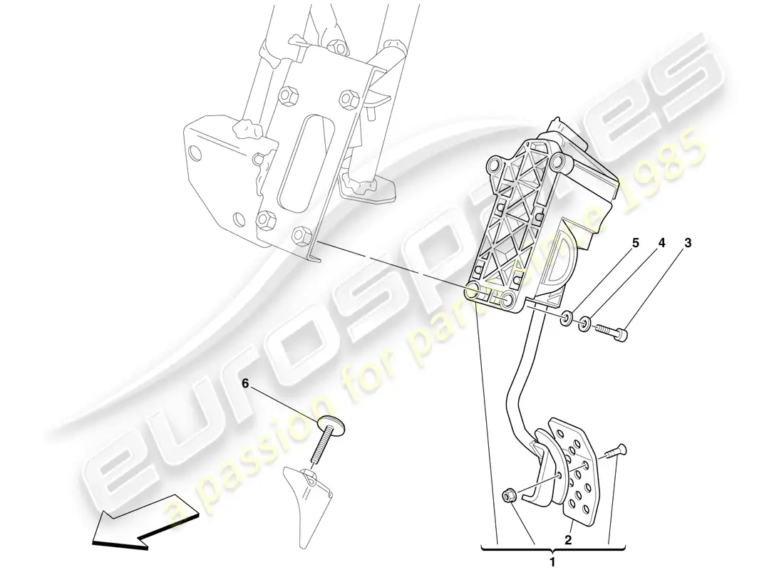 ferrari 599 sa aperta (rhd) electronic accelerator pedal diagrama de piezas