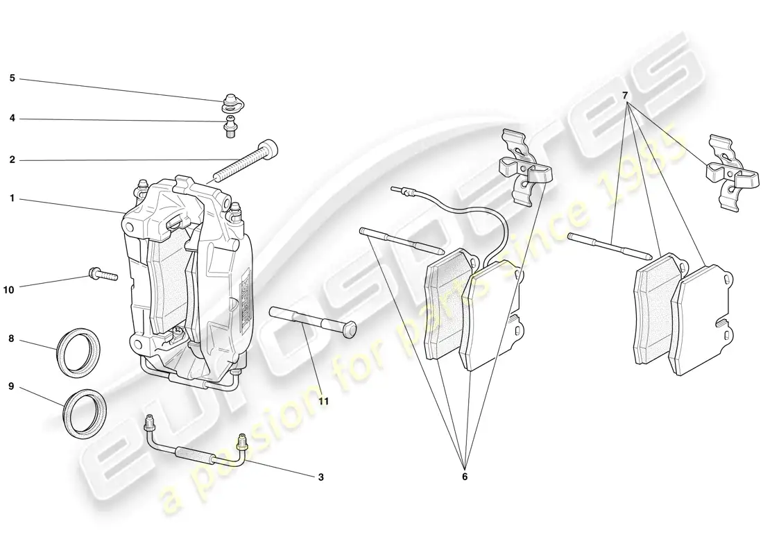 ferrari f430 spider (europe) pinzas de freno delantero y trasero diagrama de piezas