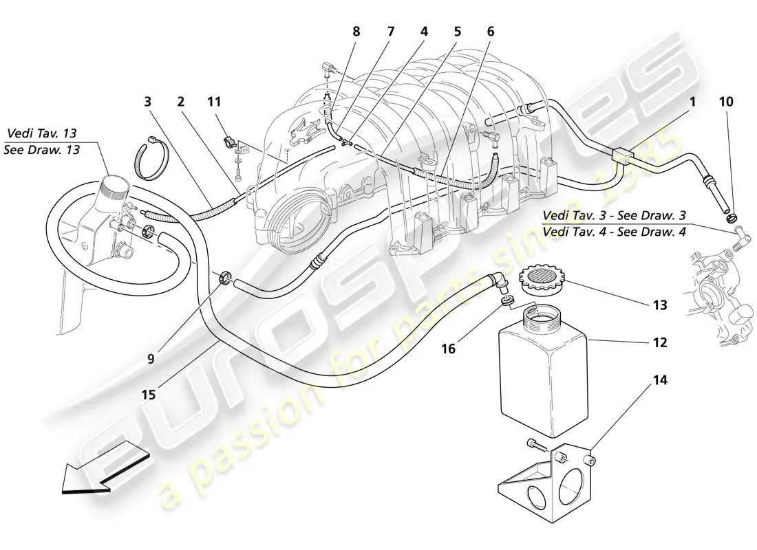 maserati trofeo sistema de soplado diagrama de piezas