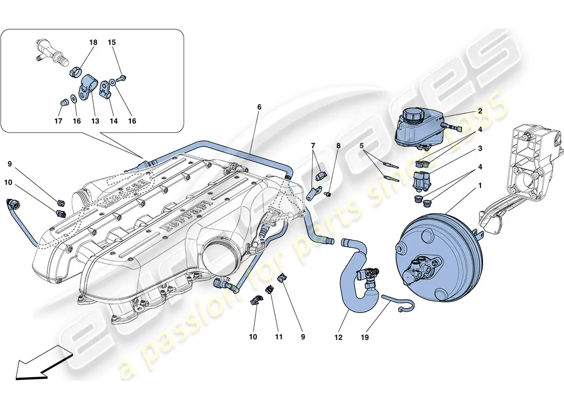 ferrari ff (europe) sistema de dirección asistida diagrama de piezas