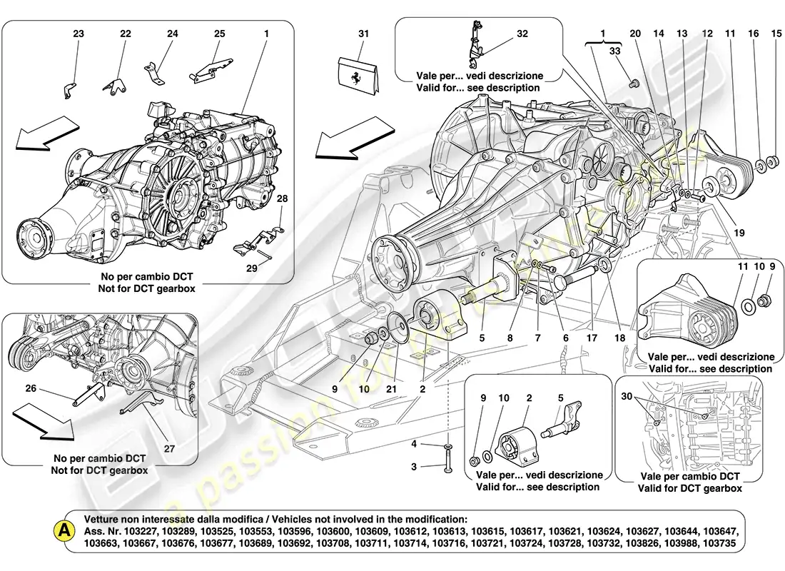 ferrari california (usa) caja de cambios diagrama de piezas
