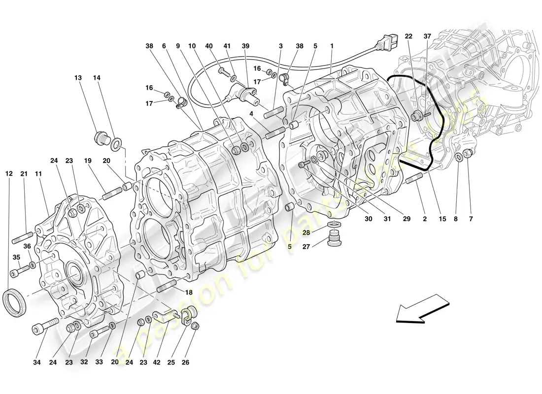 ferrari 599 sa aperta (europe) caja de cambios diagrama de piezas