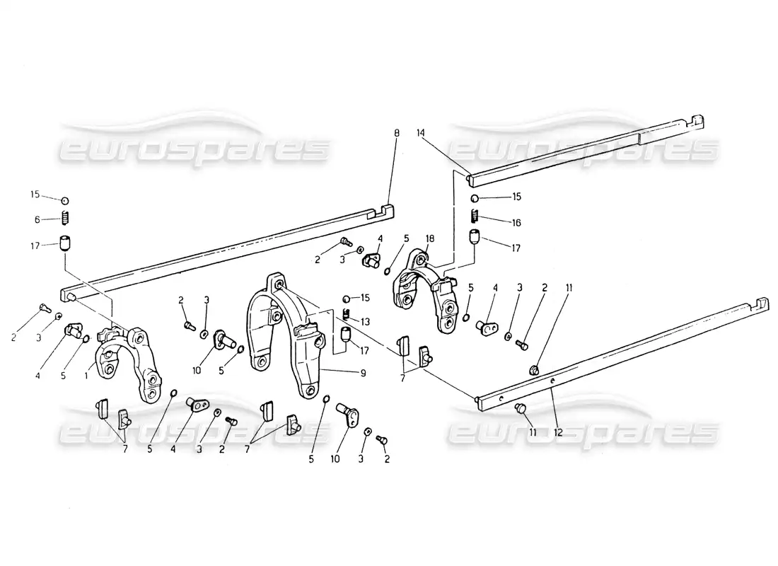 maserati 418 / 4.24v / 430 caja de cambios, controles externos zf diagrama de piezas