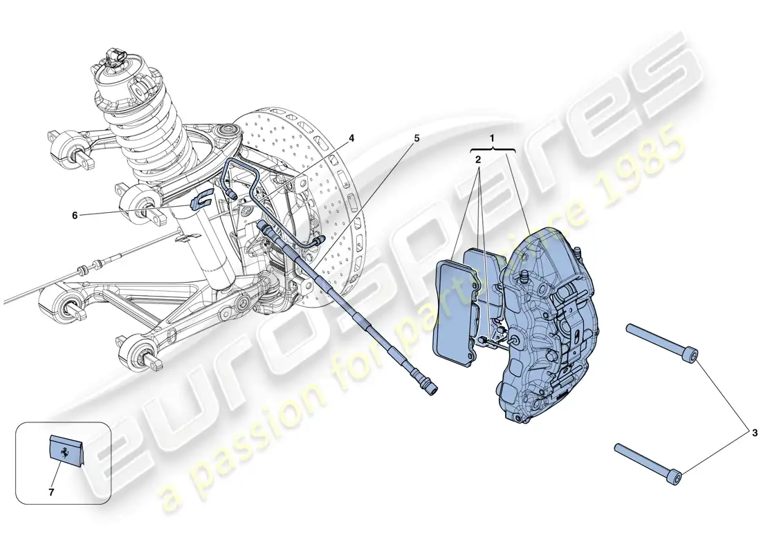 ferrari california t (europe) pinzas de freno delantero diagrama de piezas