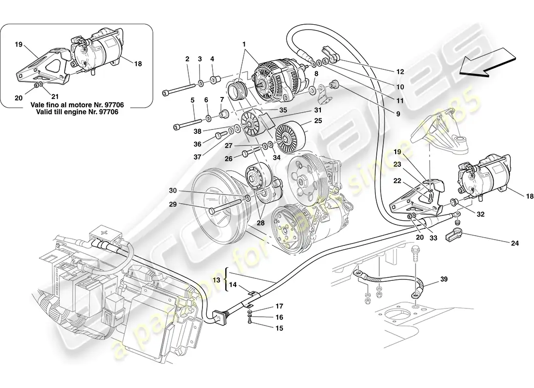 ferrari f430 coupe (europe) alternador - motor de arranque diagrama de piezas