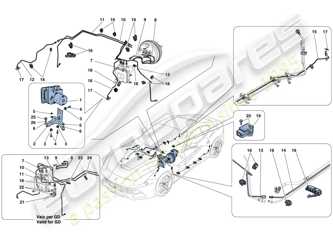 ferrari f12 berlinetta (europe) brake system diagrama de piezas