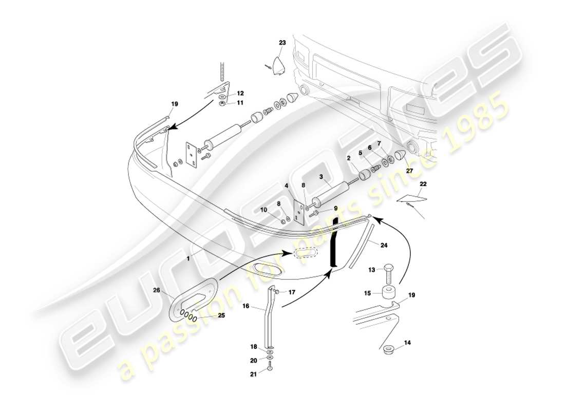 aston martin db7 vantage (2001) parachoques trasero, diagrama de piezas ea