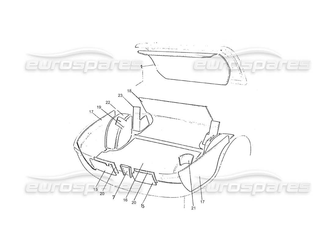 ferrari 275 (pininfarina coachwork) gruppo sportello baule - diagrama de piezas tappeti
