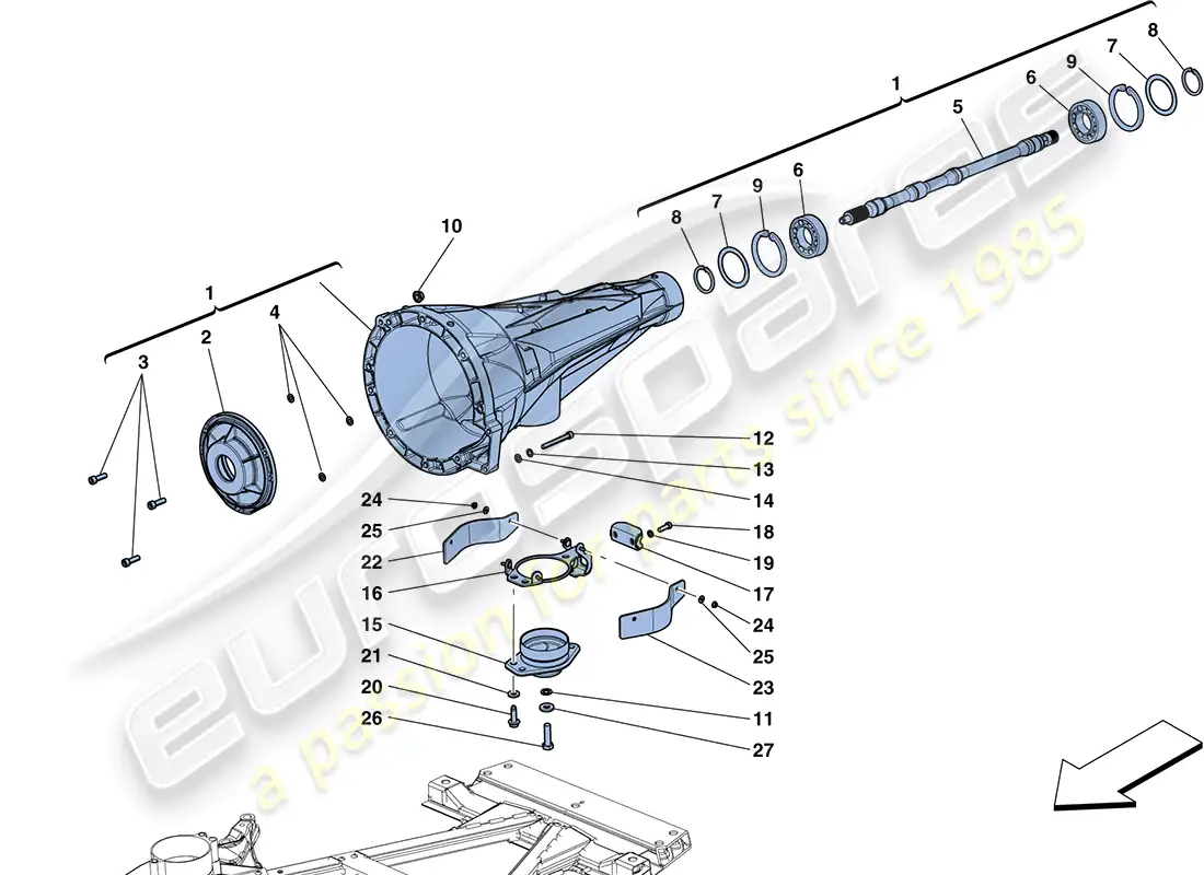 ferrari ff (europe) carcasa de transmisión diagrama de piezas
