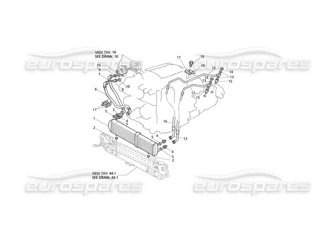 maserati qtp v8 evoluzione enfriamiento del aceite del motor - at diagrama de piezas
