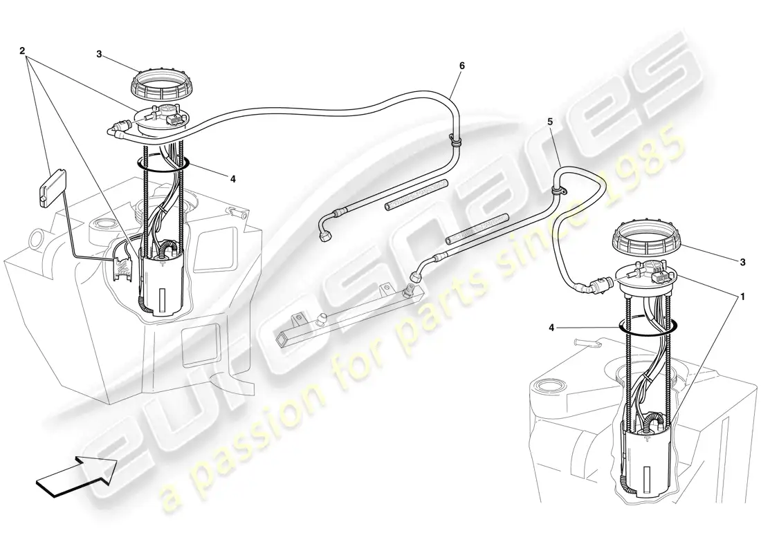 ferrari f430 scuderia spider 16m (rhd) bombas y lineas de combustible diagrama de piezas