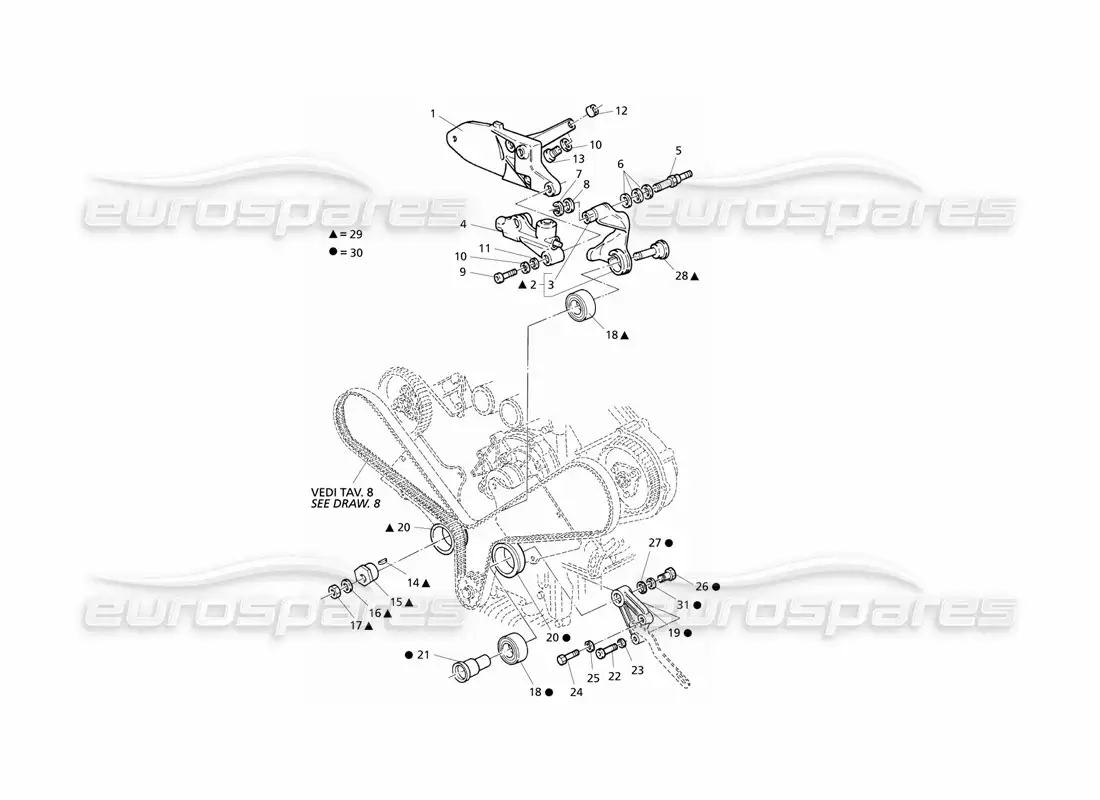 maserati qtp v6 evoluzione control de tiempo diagrama de piezas