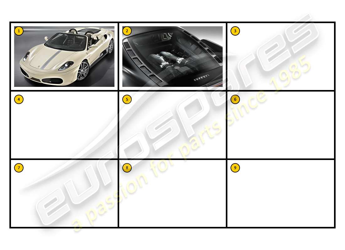 ferrari f430 spider (accessories) exterior - carrocería diagrama de piezas