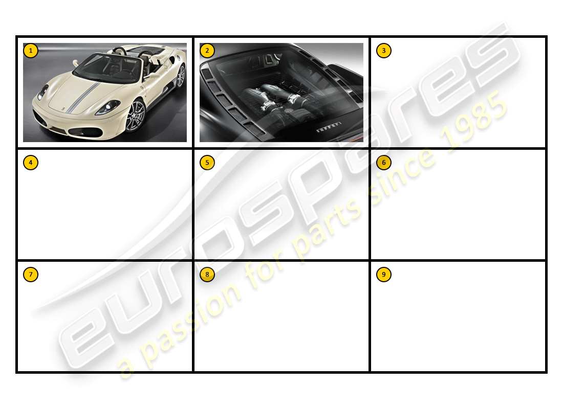 ferrari f430 spider (accessories) exterior - diagrama de partes del cuerpo