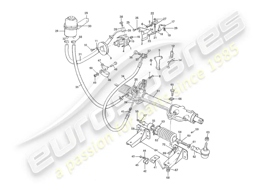 aston martin v8 virage (1999) dirección asistida diagrama de piezas
