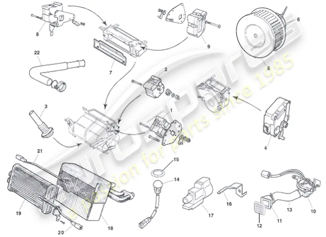aston martin vanquish (2001) módulos de control diagrama de piezas