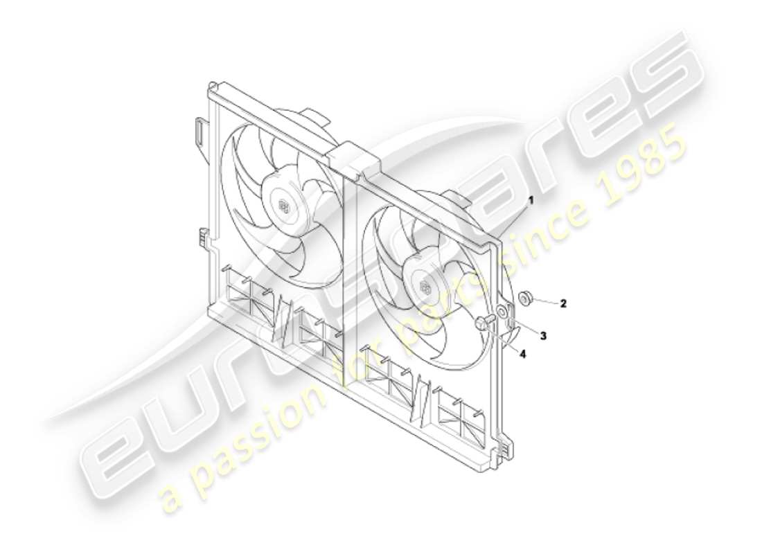aston martin vanquish (2003) cubierta del ventilador de refrigeración diagrama de piezas