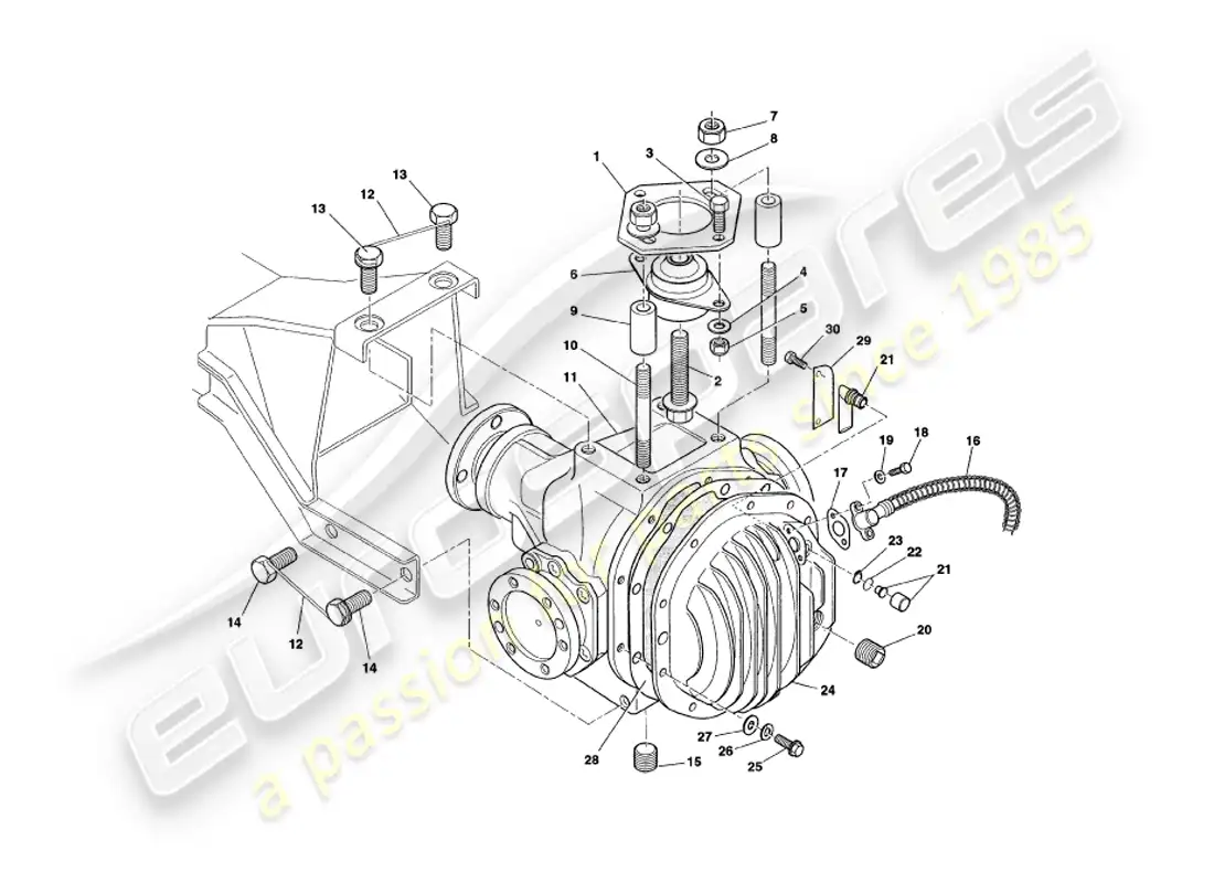 aston martin v8 coupe (1999) unidad hipoide diagrama de piezas