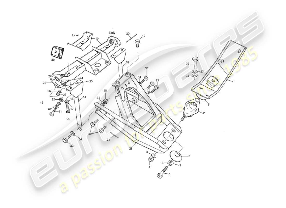 aston martin v8 virage (1999) diagrama de piezas de montaje hipoide