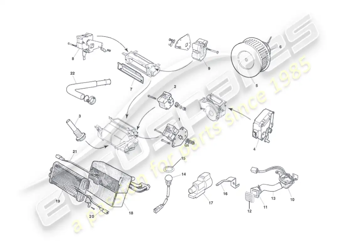 aston martin vanquish (2007) módulos de control diagrama de piezas