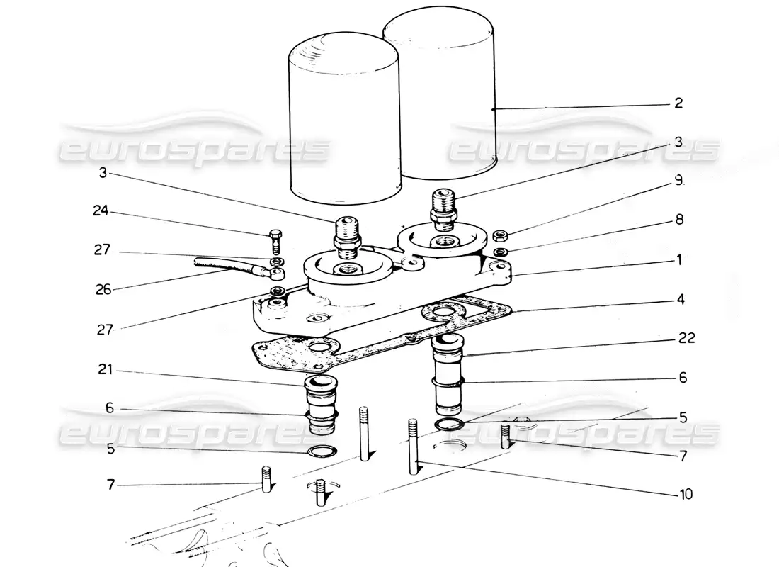 ferrari 365 gtc4 (mechanical) filtro de aceite - revisión diagrama de piezas