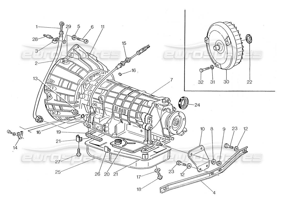 maserati 228 transmisión automática - convertidor (4 hp) diagrama de piezas