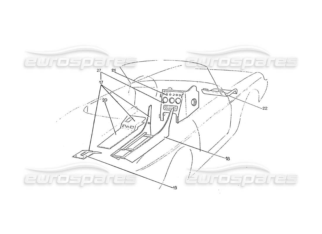 ferrari 275 (pininfarina coachwork) diagrama de partes gruppo ebanisteria