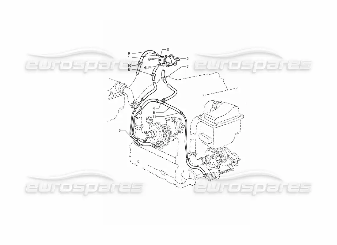 maserati qtp v6 (1996) sistema de control de impulso diagrama de piezas