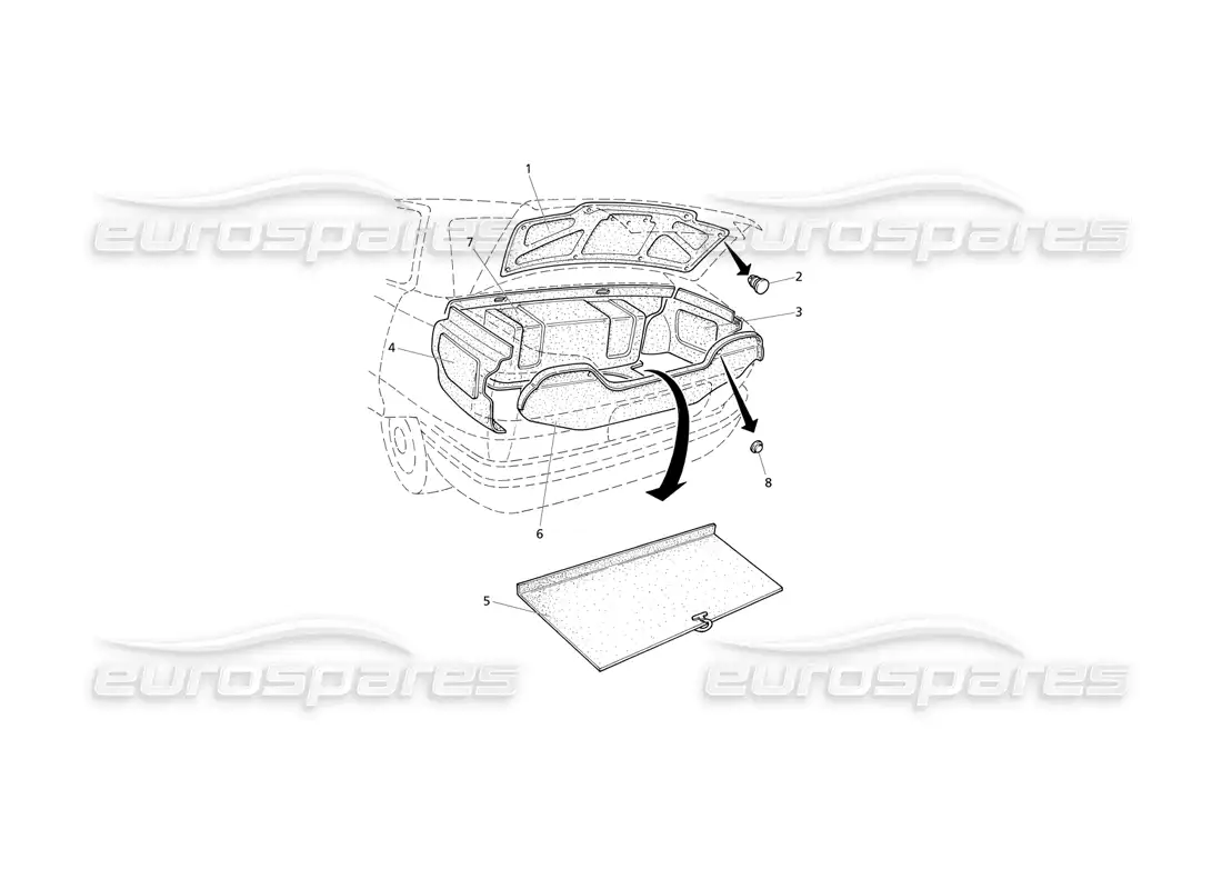maserati qtp v8 evoluzione bota: diagrama de piezas de alfombras