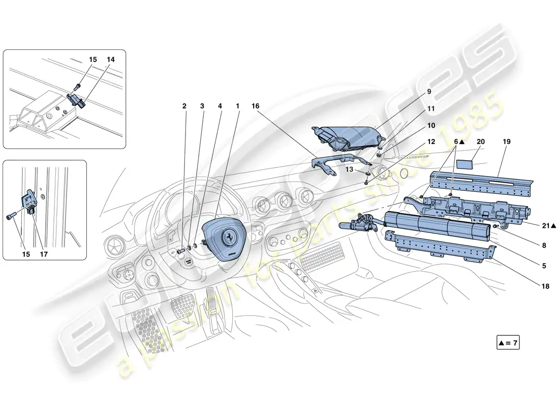 ferrari f12 berlinetta (usa) bolsas de aire diagrama de piezas